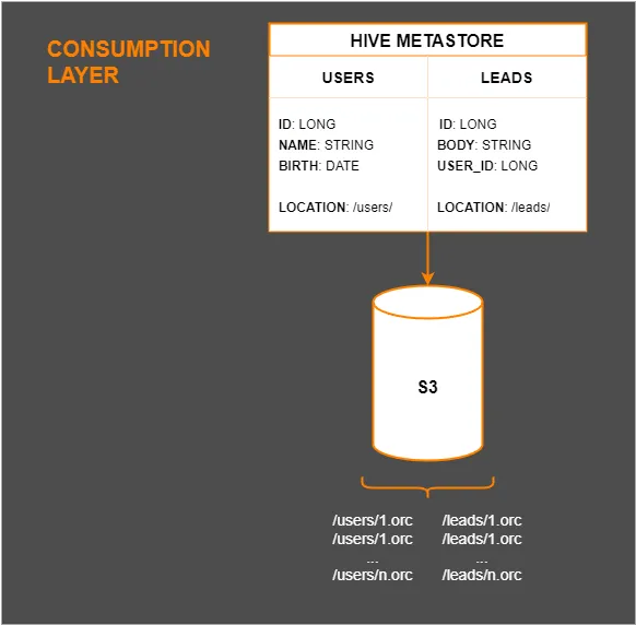 Consumption layer with the catalog manager